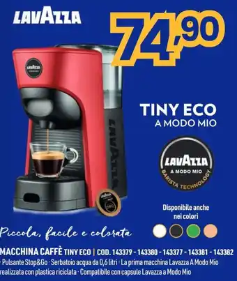 Lavazza macchina caffè tiny eco