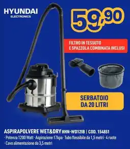 AmiCo Shop Aspirapolvere Wet&Dry Hyundai offerta