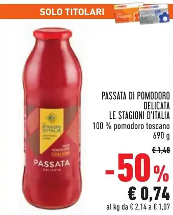 Conad Margherita Le Stagioni d'Italia Passata di Pomodoro 690g offerta