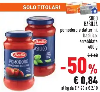 Conad Margherita Barilla Sugo 400g offerta
