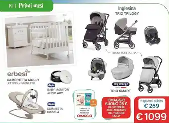 erbesi Cameretta Molly Lettino + Bagnetto, Inglesina Trio Trilogy, Peg Perego Trio Smart
