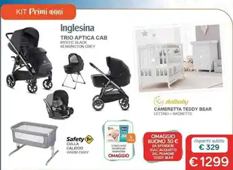 Inglesina Trio Aptica Cab, Safety 1st Culla Calidoo, italbaby Cameretta Teddy Bear