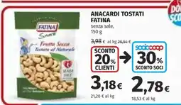 Coop Anacardi Tostati Fatina offerta