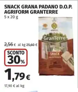 Coop SNACK GRANA PADANO D.O.P. AGRIFORM GRANTERRE offerta