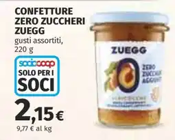 Coop Confetture Zero Zuccheri Zuegg offerta