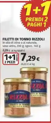 Coop Filetti di Tonno Rizzoli offerta