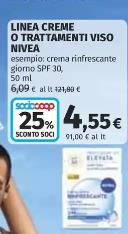 Coop LINEA CREME O TRATTAMENTI VISO NIVEA offerta