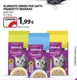 Coop ALIMENTO UMIDO PER GATTI PRANZETTI WHISKAS offerta