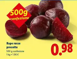 Lidl Rape rosse precotte offerta