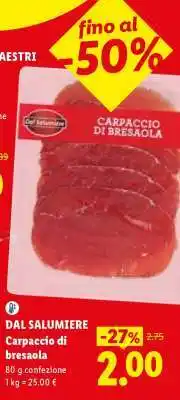 Lidl Carpaccio di Bresaola offerta