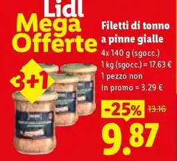 Lidl FILETTI DI TONNO A PINNE GIALLE offerta