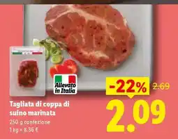 Lidl Tagliata di coppa di suino marinata offerta