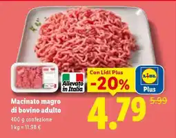 Lidl Macinato magro di bovino adulto offerta