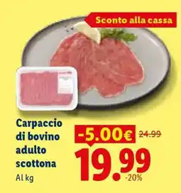 Lidl Carpaccio di bovino adulto Scottona offerta