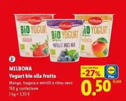 Lidl MILBONA Yogurt bio alla frutta offerta