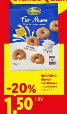Lidl REALFORNO Biscotti Fior di panna offerta