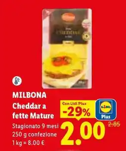 Lidl MILBONA Cheddar a fette Mature offerta