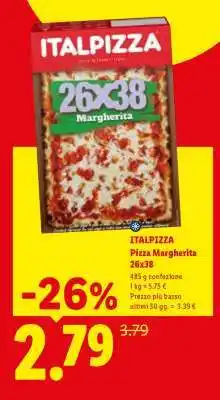 Lidl Italpizza Pizza Margherita 26x38 offerta