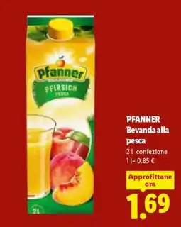 Lidl Pfanner Bevanda alla pesca offerta