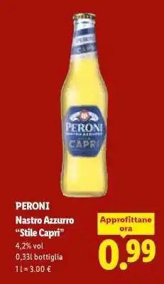 Lidl Peroni Nastro Azzurro 'Stile Capri' offerta