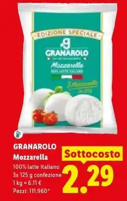 Lidl Granarolo Mozzarella offerta