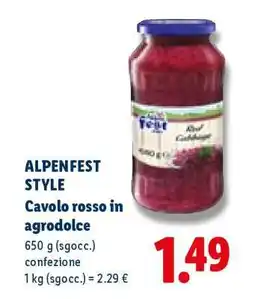 Lidl ALPENFEST STYLE Cavolo rosso in agrodolce offerta