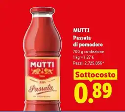 Lidl MUTTI passata di pomodoro offerta