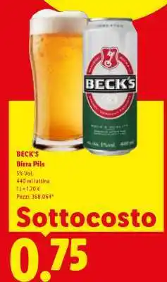 Lidl BECK'S Birra Pils offerta
