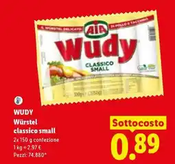 Lidl Wudy Würstel classico small offerta