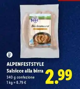 Lidl ALPENFESTSTYLE Salsicce alla birra offerta