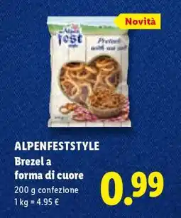 Lidl ALPENFESTSTYLE Brezel a forma di cuore offerta
