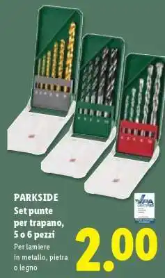 Lidl PARKSIDE Set punte per trapano, 5 o 6 pezzi offerta