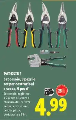 Lidl PARKSIDE Set cesoie, 3 pezzi o set per costruzioni a secco, 9 pezzi offerta