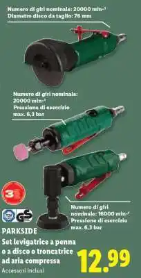Lidl PARKSIDE Set levigatrice a penna o a disco o troncatrice ad aria compressa offerta