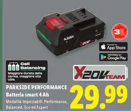Lidl PARKSIDE PERFORMANCE Batteria smart 4 Ah offerta