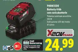 Lidl PARKSIDE Batteria 4 Ah con caricabatterie offerta