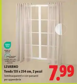 Lidl LIVARNO Tenda 135 x 254 cm, 2 pezzi offerta