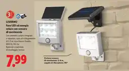 Lidl LIVARNO Faro LED ad energia solare con sensore di movimento offerta