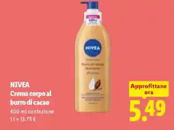 Lidl NIVEA Crema corpo al burro di cacao offerta