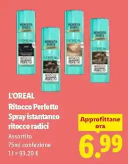 Lidl L'Oreal Ritocco Perfetto Spray istantaneo ritocco radici offerta