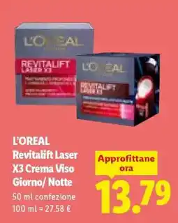 Lidl L'OREAL Revitalift Laser X3 Crema Viso Giorno/Notte offerta