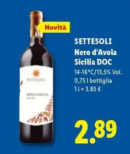 Lidl SETTESOLI Nero d'Avola Sicilia DOC offerta