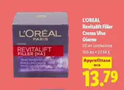 Lidl L'OREAL Revitalift Filler Crema Viso Giorno offerta