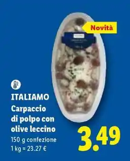 Lidl ITALIAMO Carpaccio di polpo con olive leccino offerta