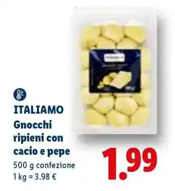 Lidl ITALIANO Gnocchi ripieni con cacio e pepe offerta