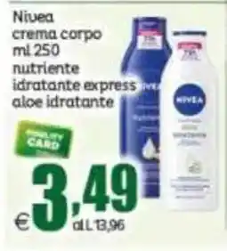 Elite Nivea crema corpo nutriente idratante express aloe idratante offerta