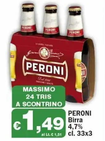 Primo Prezzo Peroni Birra 4,7% 33x3 cl offerta