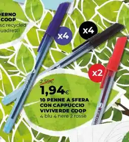 Coop Master Alleanza 3.0 Penne a sfera con cappuccio viviverde coop offerta