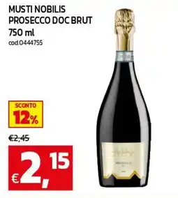 C+C maxigross Musti Nobilis Prosecco Doc Brut offerta