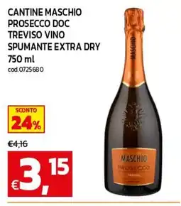 C+C maxigross Prosecco Doc Treviso Vino Spumante Extra Dry Maschio offerta